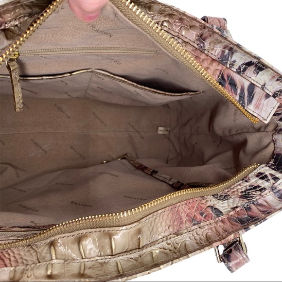 BRAHMIN MEDIUM MISHA PROWL CHEETAH PINK GOLD TOTE - Picture 8 of 12